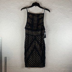 Lulus Bodycon Dress Women's‎ Medium M Black Lace Nylon Stretch Sleeveless 6402